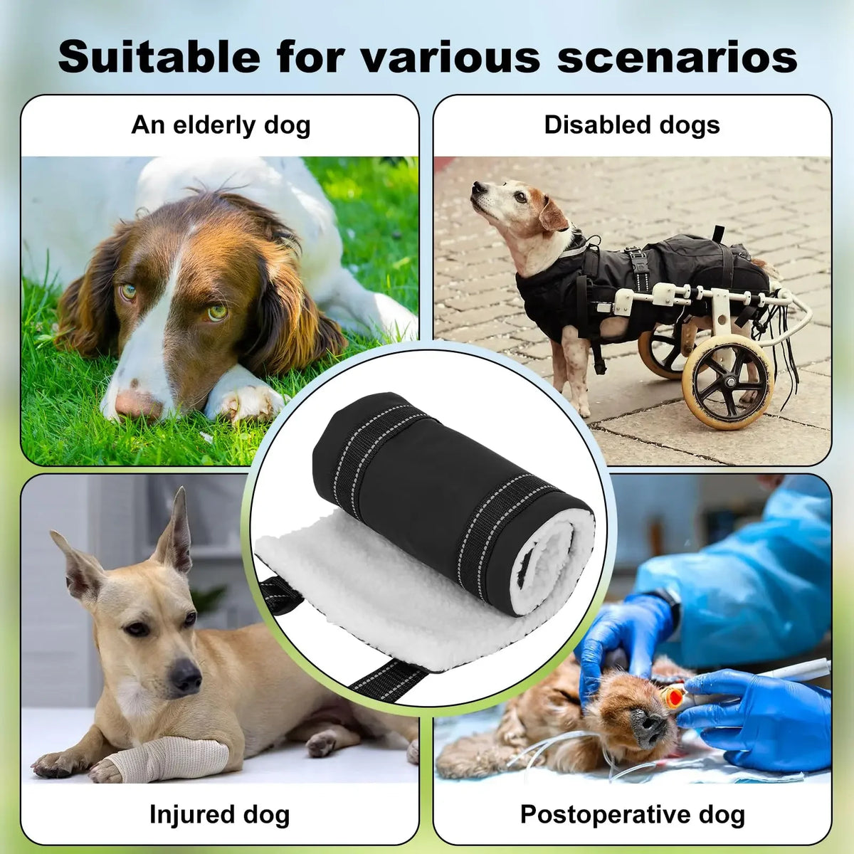 Adjustable Dog Lift Harness Sling for Back Legs Support Essential Rehab Aid Tool for Elderly Dogs with Weak Rear Legs Mobility